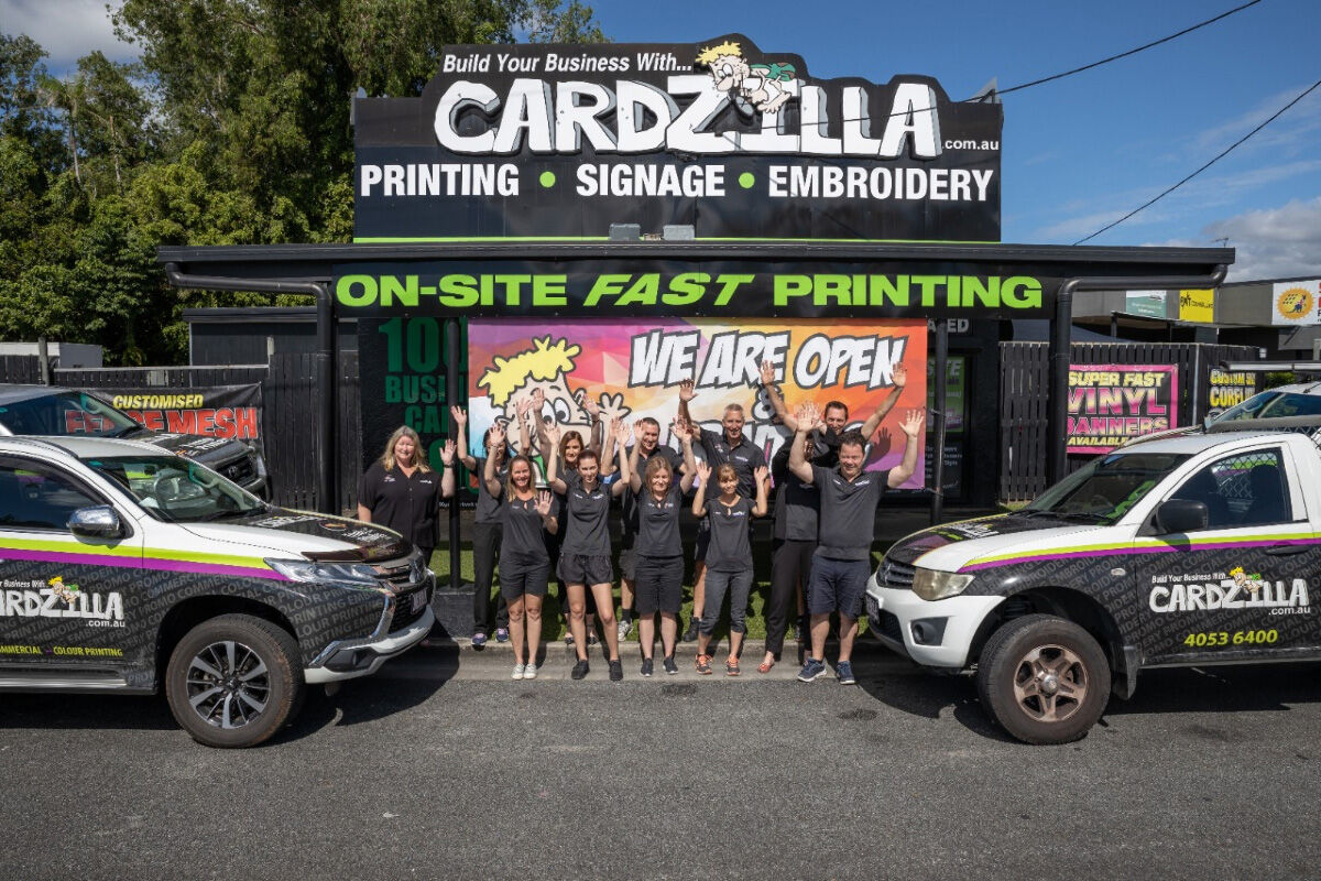 Cardzilla Team photo in front of Cairns Store